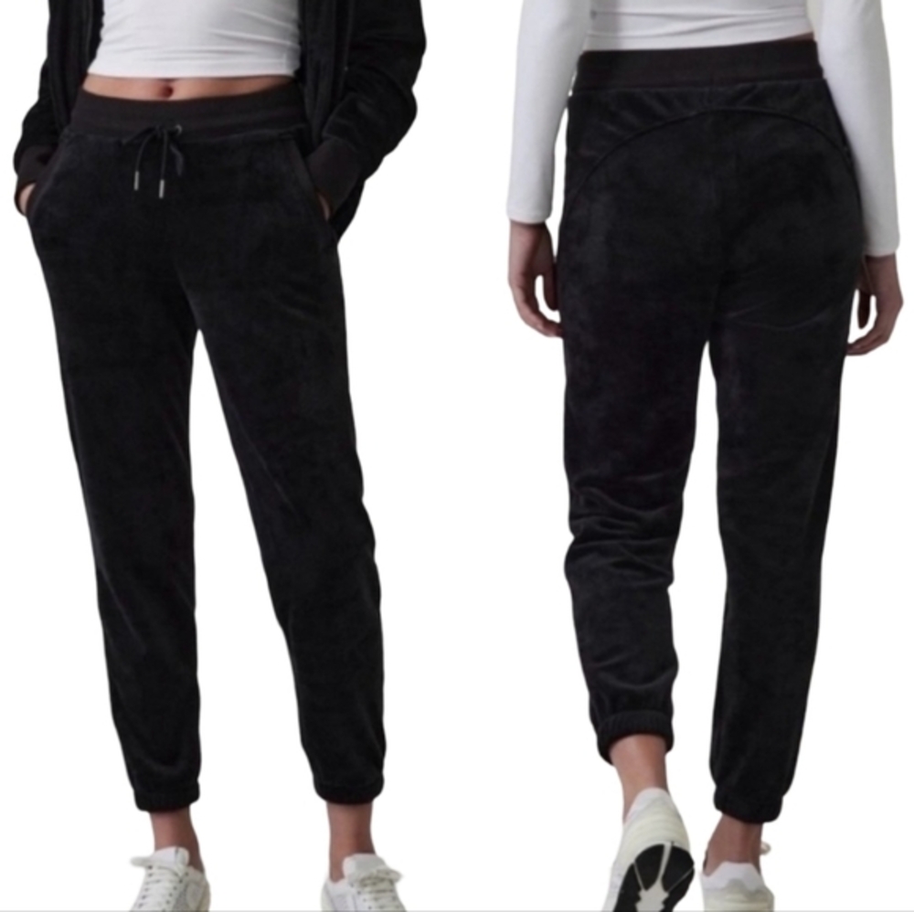 Athleta Recover Cozy Jogger Velvet Fleece Pants Heavy Cozy Warm Black Plus 2X